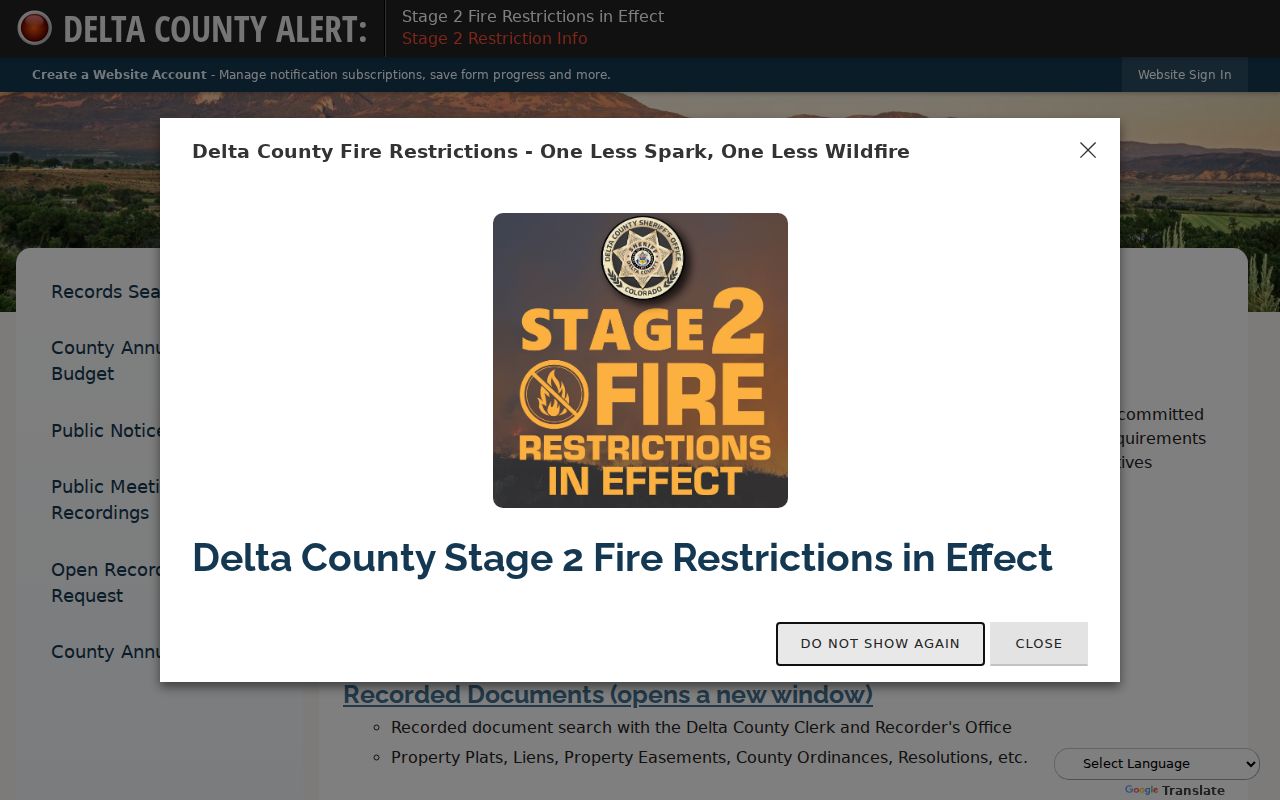 Delta County page routing court, sheriff, and administrative records to different custodians