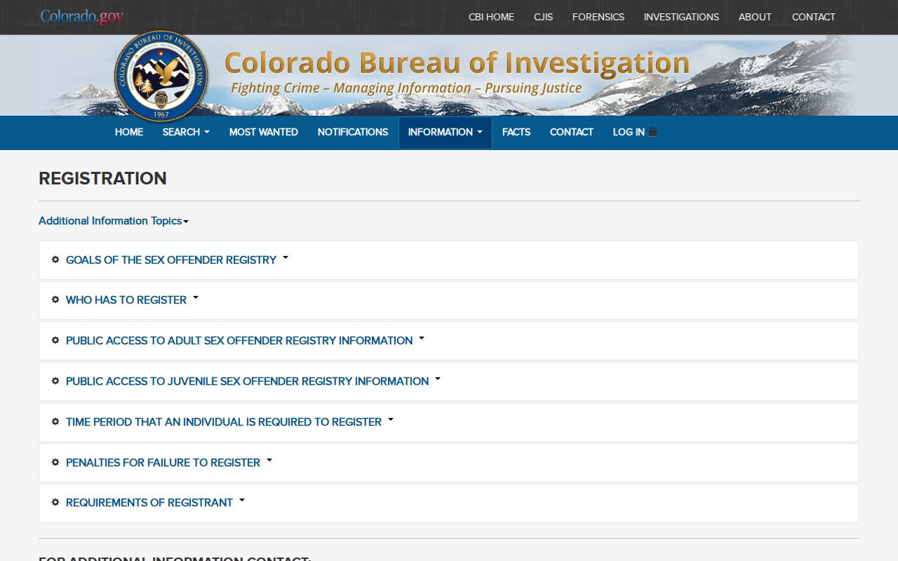 Colorado registration duties for Delta County sex offender lookup records